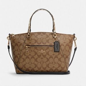 Coach Prairie Satchel In Colorblock Signature Canvas Style C4293 Crossbody Purse